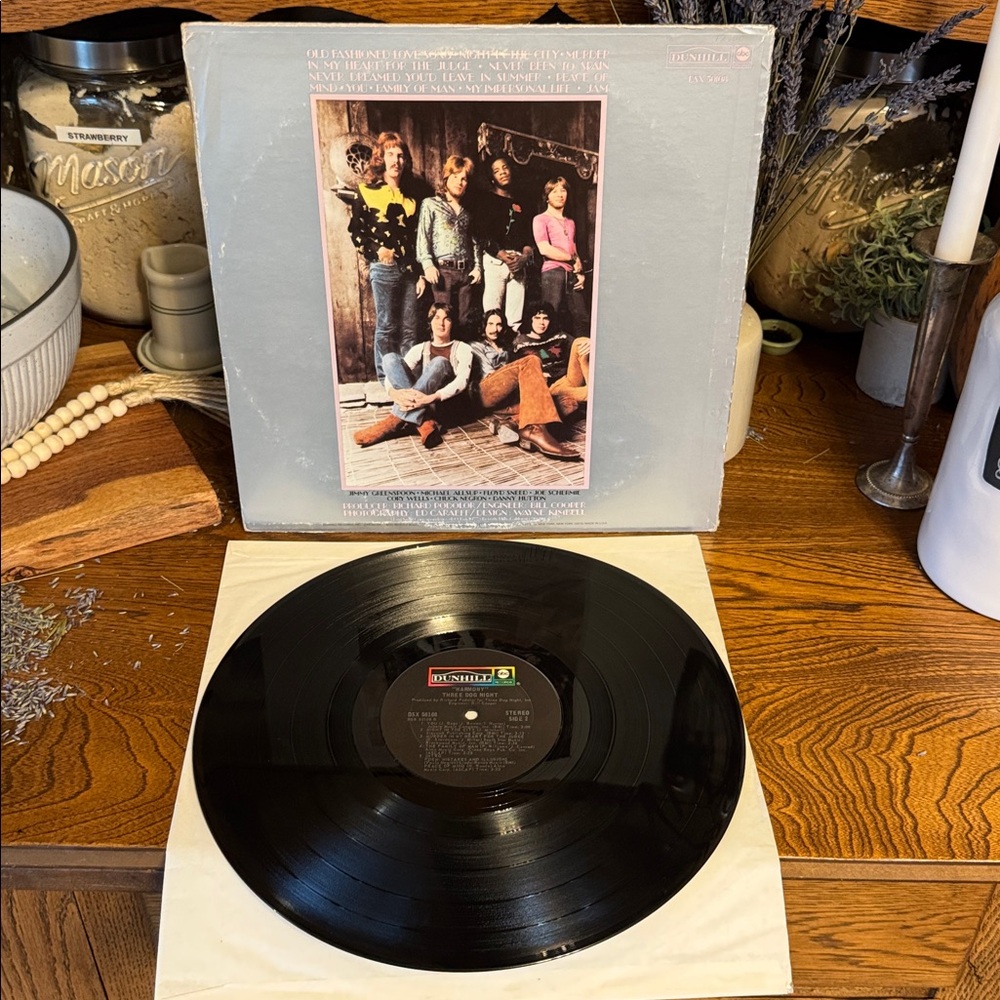 Vintage 1971 Three Dog Night • Harmony Vinyl Record with Album Cover - Picture 2 of 2